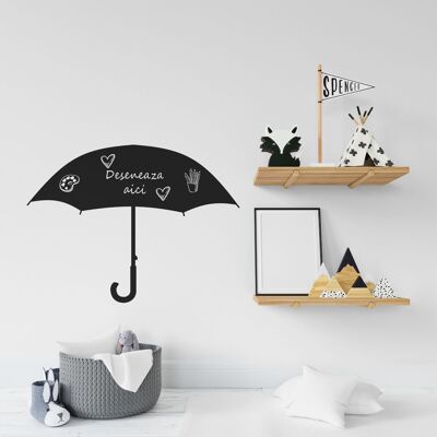 Autocollant de tableau en forme de parapluie | décoration murale pour enfants