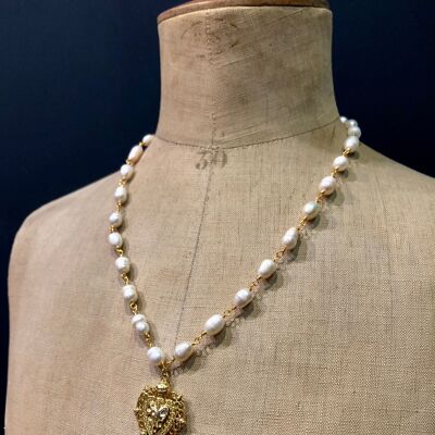 Verona-Halskette – große weiße Perlen