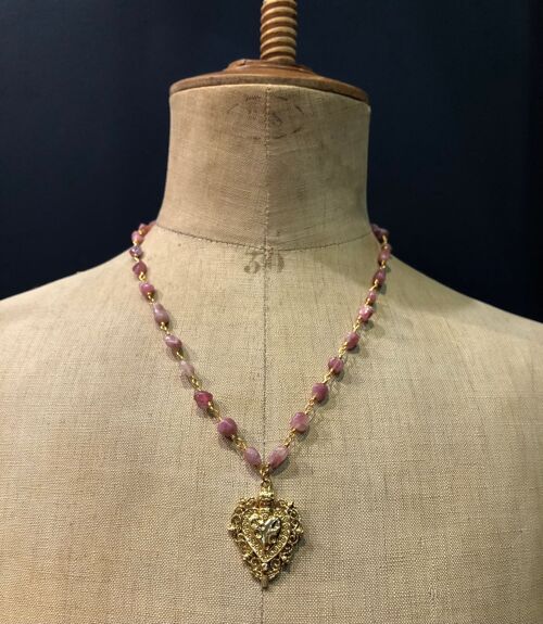 Collier Verona - Grosses Perles Rose