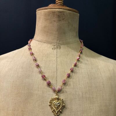 Verona Necklace - Large Pink Beads