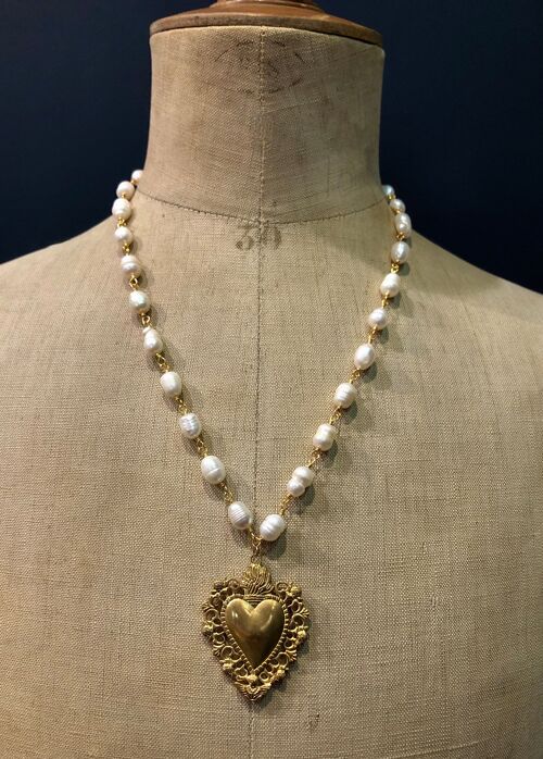 Collier Romeo - Grosses Perles Blanches