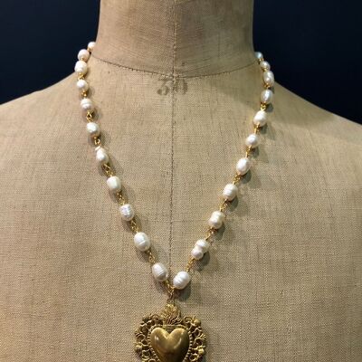 Collar Romeo - Grandes Perlas Blancas