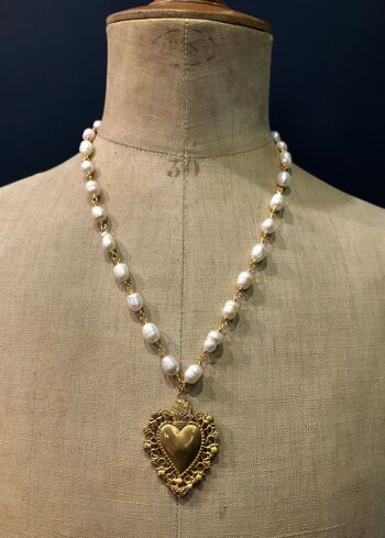 Collier Romeo - Grosses Perles Blanches 1