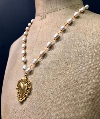 Collier Romeo - Grosses Perles Blanches 2