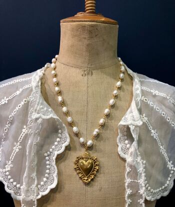 Collier Romeo - Grosses Perles Blanches 3