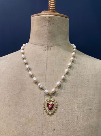 Collier Tybalt - Grosses Perles Blanches