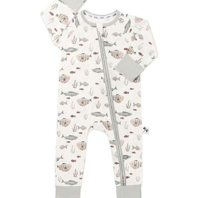 Fish Bamboo Zippy Romper