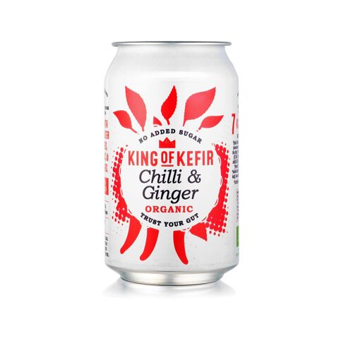 KING OF KEFIR ORGANIC CHILLI & GINGER, 12 X 330ML CANS