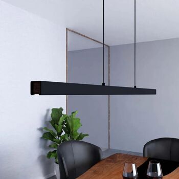 Suspension Jade Noir LED Dimmable: Luminaire Design Aluminium Intérieur Moderne 2