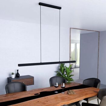 Suspension Jade Noir LED Dimmable: Luminaire Design Aluminium Intérieur Moderne 8