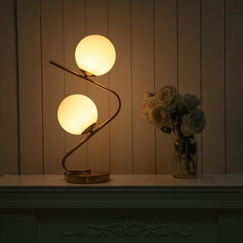 Lampe à Poser Sphera en Aluminium Doré Or : Design Élégant, Éclairage LED Économique et Longue Durée 7