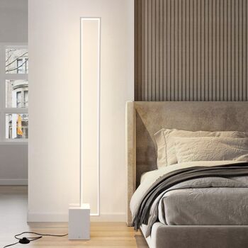 Lampadaire Quadra Blanc: Design Épuré, 3 Tons de Lumière, Télécommande Incluse, Éclairage LED Moderne 2