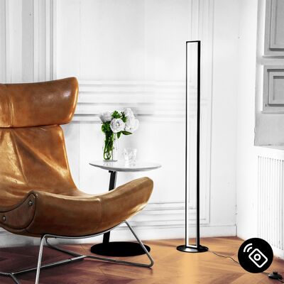 Lampada da Terra Silta Nera: Design Nordico, Luce LED Bianca Calda, Risparmio Energetico, Stile Pulito per Interni Moderni