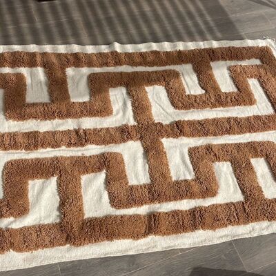 Tapis Icare 100% laine douce, motifs géométriques Tufté