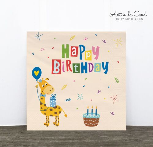 Serviette: Giraffe Birthday