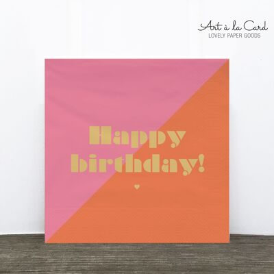 Serviette : Joyeux anniversaire par Art Crad