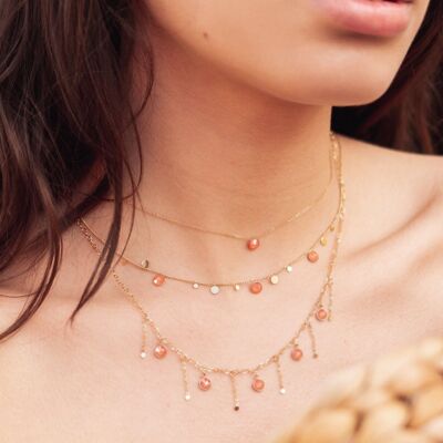Golden Khalissa necklace - cut crystals