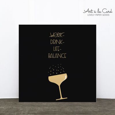 Cocktail napkin: drink-life balance