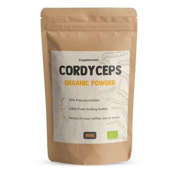 Supplément | Cordyceps 60 grammes | Biologique | Scoop gratuit | Poudre de champignons de la plus haute qualité 1