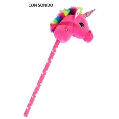 Bastone sonoro unicorno rosa 75 cm
