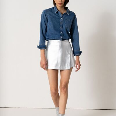 Jupe short en cuir SILINE