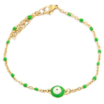 Pulsera ojo griego verde