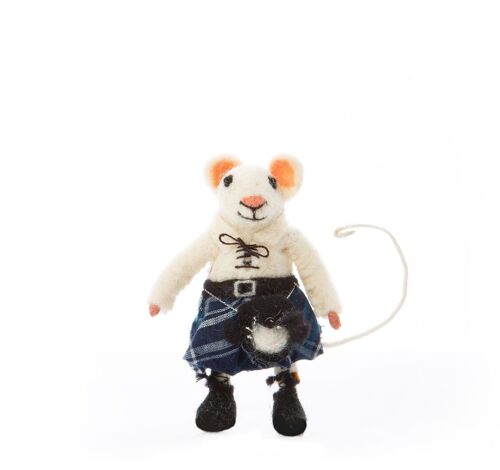 Scottish Mouse in Blue Kilt