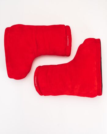 Pantoufles de maison - bottes rouges extra hautes unisexes 2