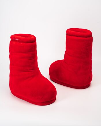Pantoufles de maison - bottes rouges extra hautes unisexes 4