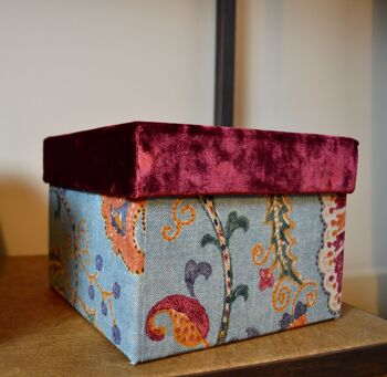 Boîte décorative en velours et tissu imprimé Eugenia 1