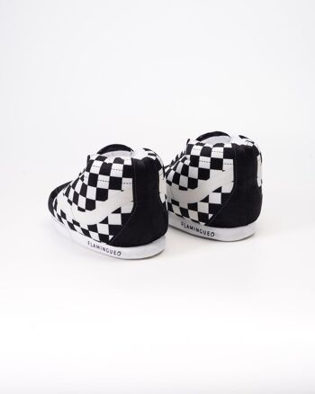 Baskets géantes noires à carreaux taille unique pour enfants 4