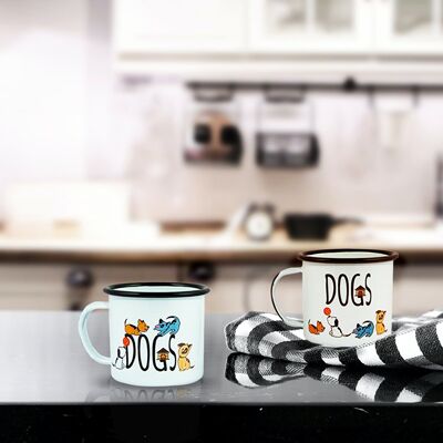 Set di tazze smaltate per cani Biggdesign, confezione da 2