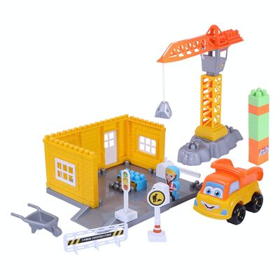 Ogi Mogi Toys Bloques de Construcción y Grúa 44 Piezas