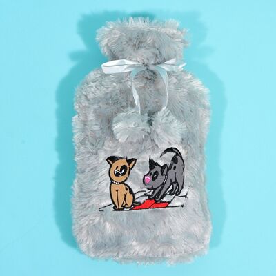 Bolsa de agua caliente y funda gris Biggdesign Dogs