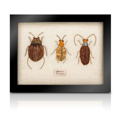 Trio di coleotteri con perline