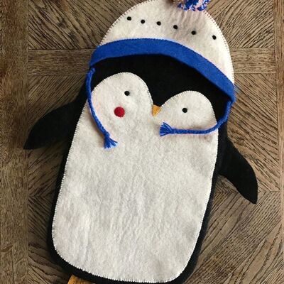 Calza in feltro Pete il pinguino blu