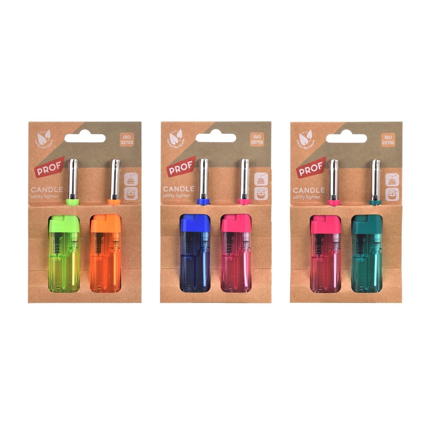 Accendino PROF LINEA ECO COBIA Blister trasparente 2PZ