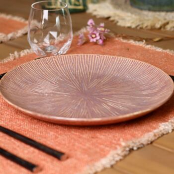 Assiette plate pantai 27cm en céramique rose 3