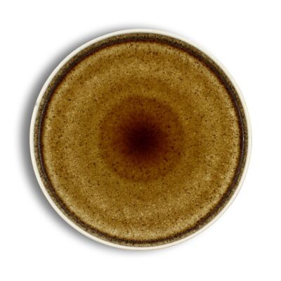 Flat stack plate 27.5cm in brown porcelain