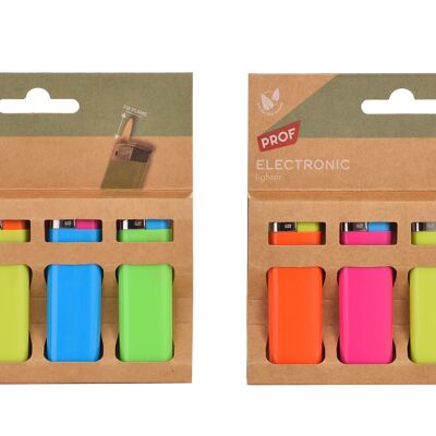 PROF ECO LINE BI COLOR ELEC LIGHTER 4PCS