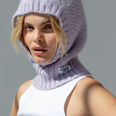 The Alpaca Balaclava Fitted Hood - Lilac - AW23