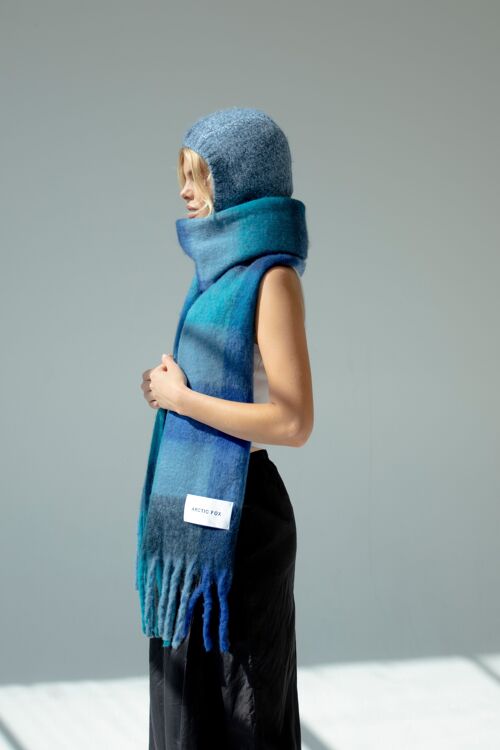 The Alpaca Balaclava Fitted Hood - Blue - AW23