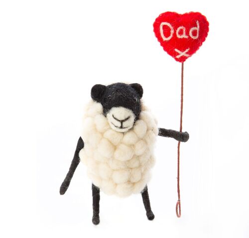 Father's Day Sheep with Heart Balloon