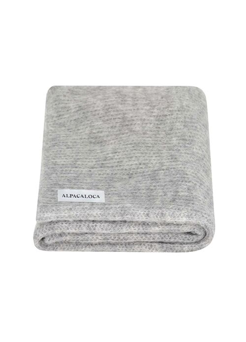 Scarf/Shawl Knitted Grey - Alpaca Wool