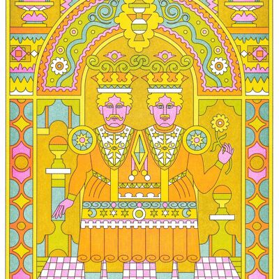 Gemini Zodiac Poster Astrology - "Gémeaux" - Nolan Pelletier