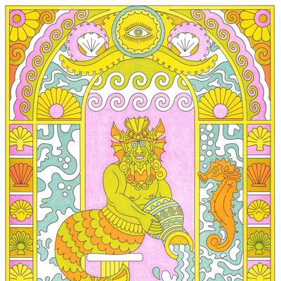 Aquarius Zodiac Poster Astrology - "Verseau" - Nolan Pelletier