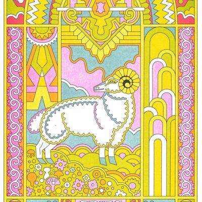 Aries Zodiac Poster Astrology - "Bélier" - Nolan Pelletier