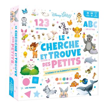 LIVRE - DISNEY BABY - Coffret Le Cherche et Trouve des petits (couleurs, formes, chiffres, lettres) 1
