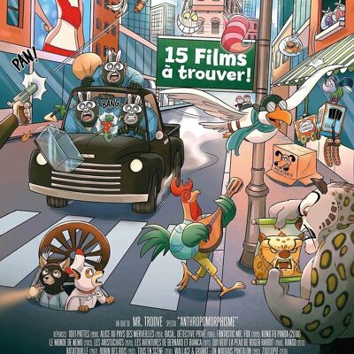 Plakat „15 Animationsfilme zu finden“ (A2-Format) – Anthropomorphismus im Kino