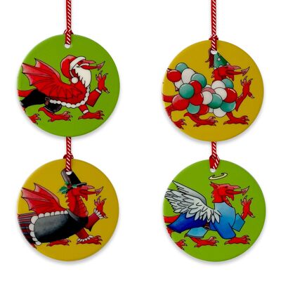 Décorations d'arbre de Noël en forme de dragon gallois